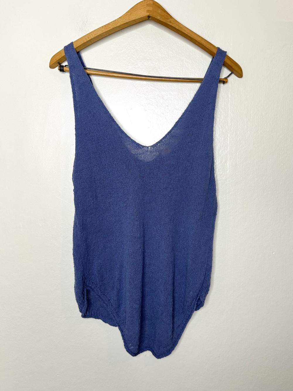 Free People FP Beach Boucle Knit Sweater Tank Top Periwinkle Medium M - Picture 2 of 6